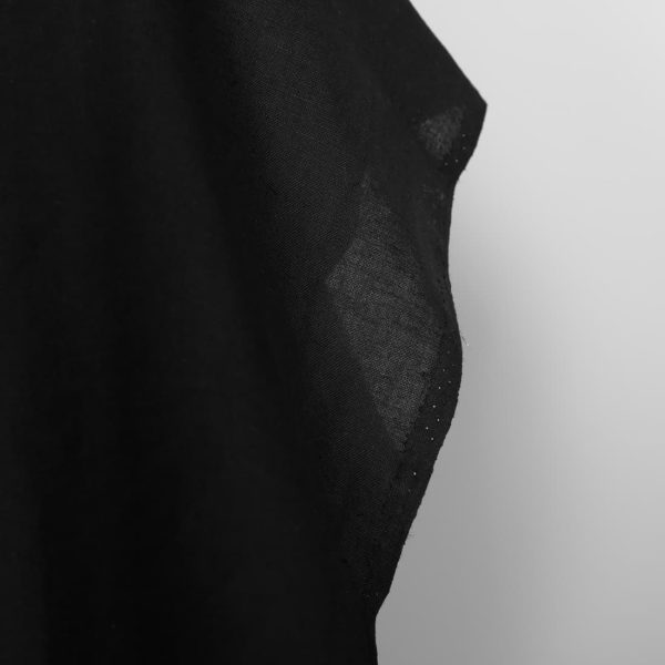 Linen cotton fabric in black edge