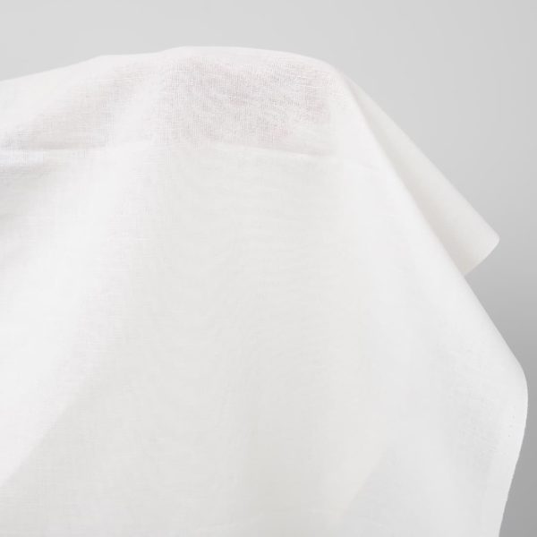 Wide linen cotton fabric white colour product photo
