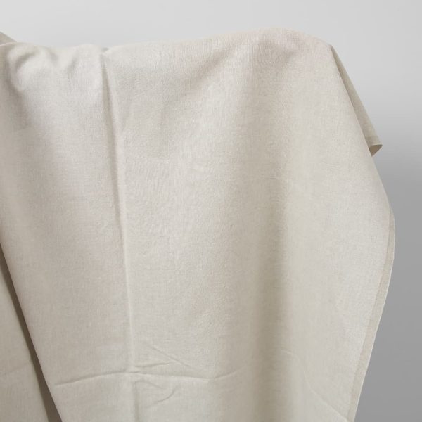 Wide linen cotton fabric natural light grey colour