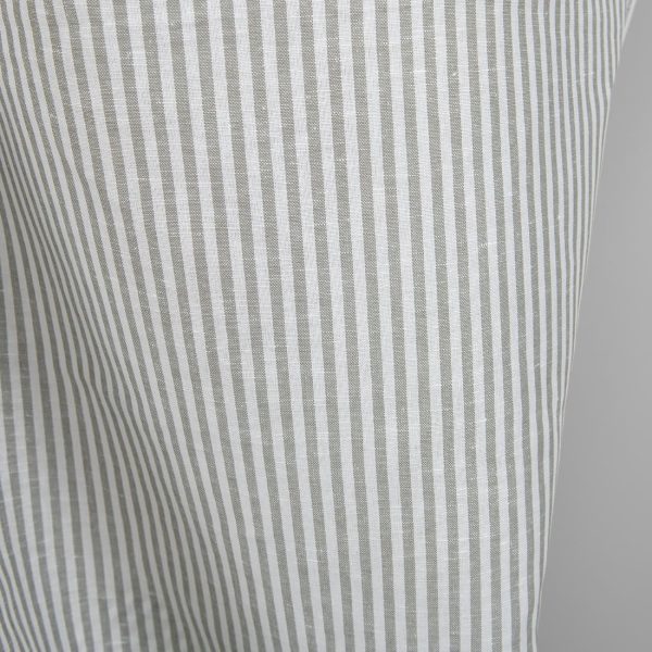 Linen blend grey striped fabric product photo