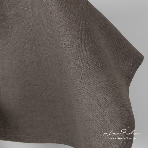 Grey brown linen fabric