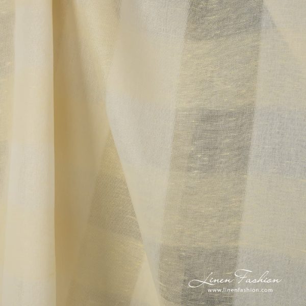 Pale yellow linen cotton fabric.