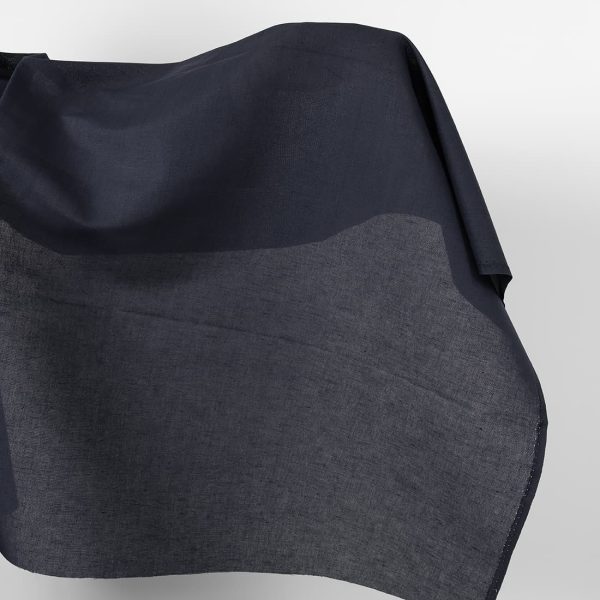 Linen cotton fabric dark navy blue colour