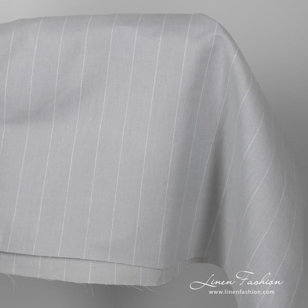 Wide light grey linen cotton fabric.