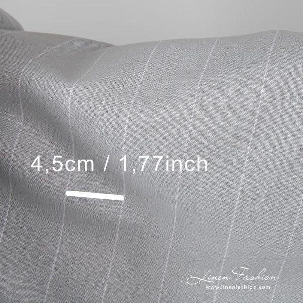 wide linen cotton fabric in light grey.