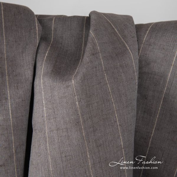 Wide linen cotton fabric in brown grey.