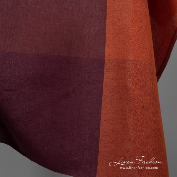 Checked wide linen cotton fabric.