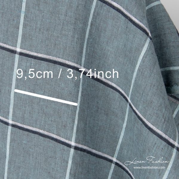 100% linen fabric in green, washed.