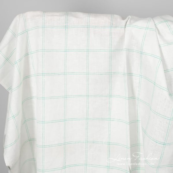Linen fabric with green checks.