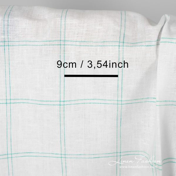 Checked 100% linen fabric.