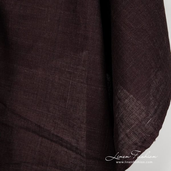 Cherry linen fabric with white decorative stripes