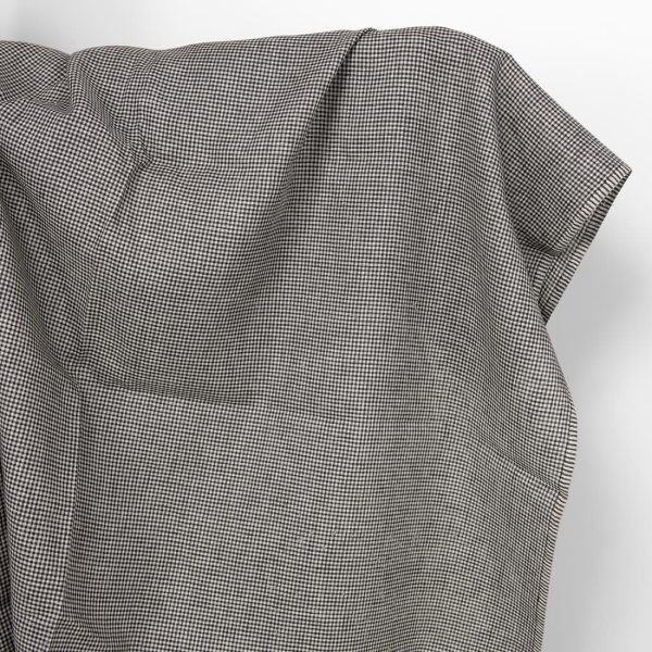 Linen fabric in natural and black checks