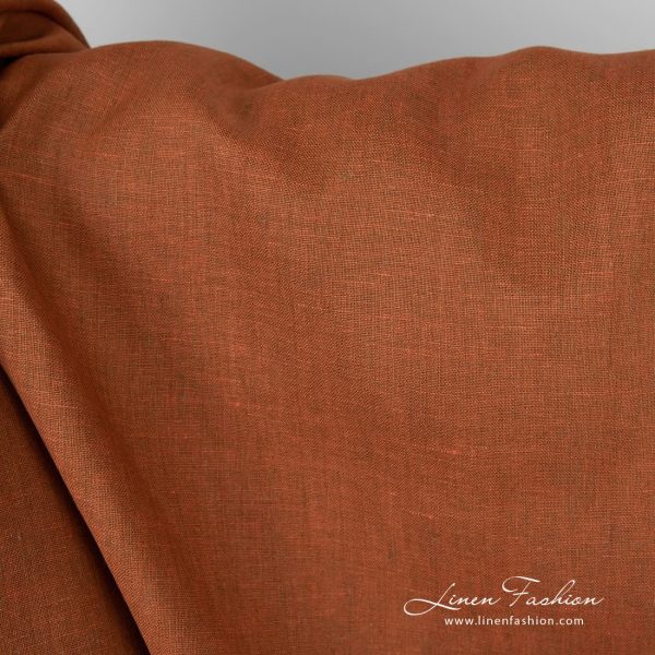 Orange linen fabric