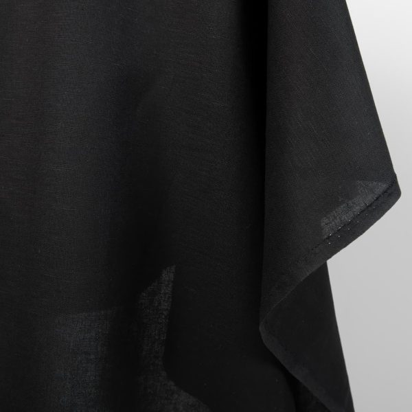 Linen cotton fabric black colour edge