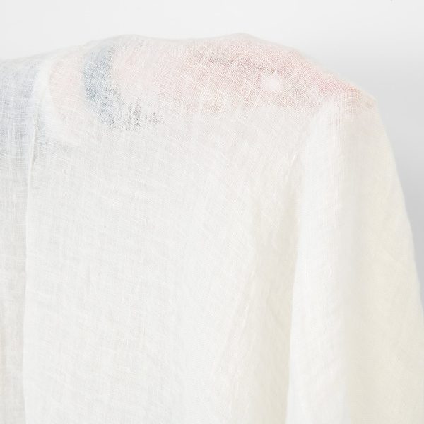 Linen fabric sheer off-white, washed, lightweight