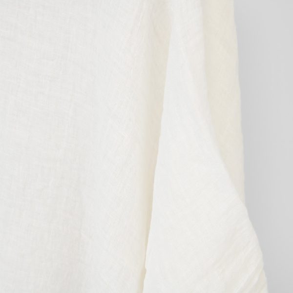 Linen fabric sheer off-white, washed, plain weave