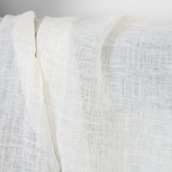 Linen fabric sheer off-white, washed, see-through