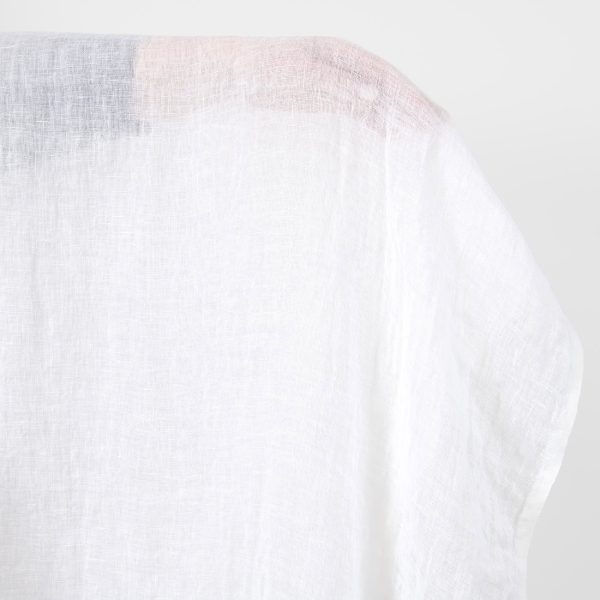 Linen fabric sheer optical white, washed, transparent
