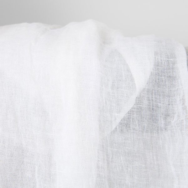 Linen fabric sheer optical white, washed, soft to touch