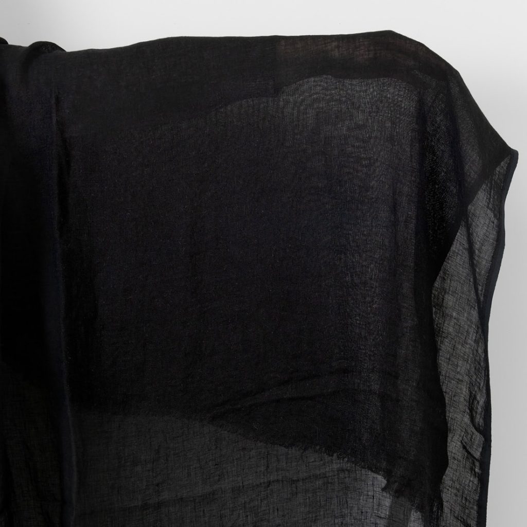Linen fabric sheer black