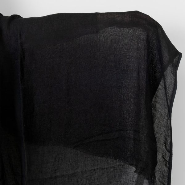 Linen fabric sheer black