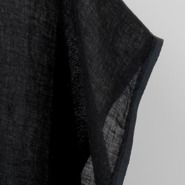 Linen fabric sheer black, transparent, gauze