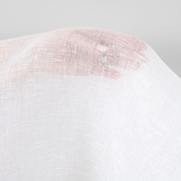 Linen fabric sheer optical white, transparent