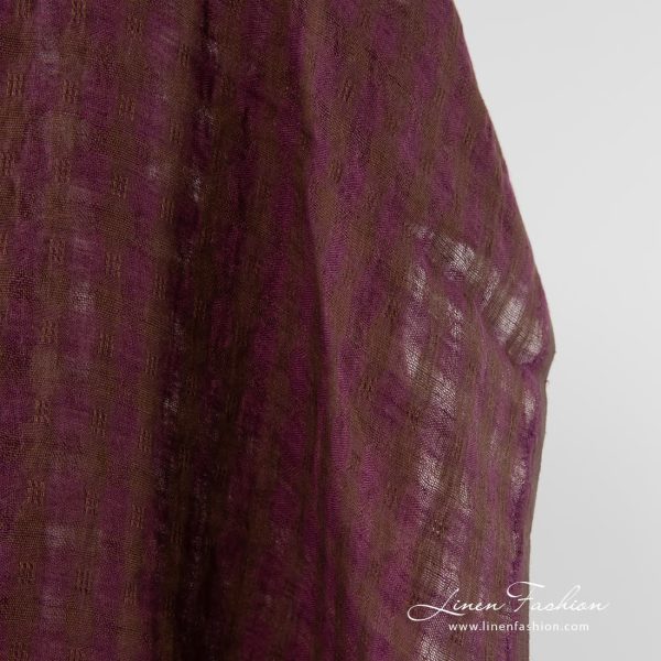 Washed 100% linen fabric in checks.