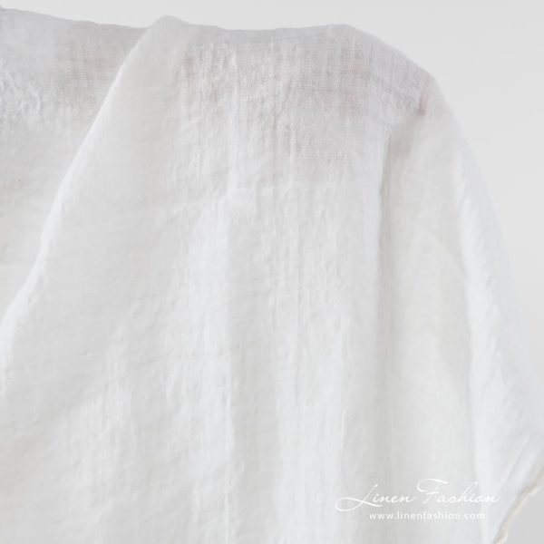 100% linen fabric in off white colour.