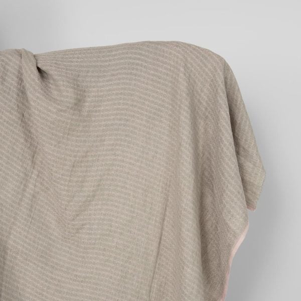 Washed linen fabric lilac green pattern
