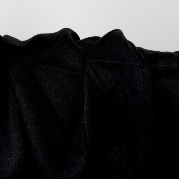 Black linen fabric, 100% linen