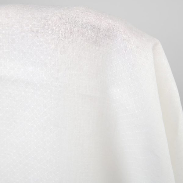 Off-white linen fabric, diamond pattern