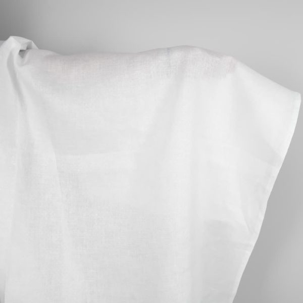 Patterned optical white linen fabric