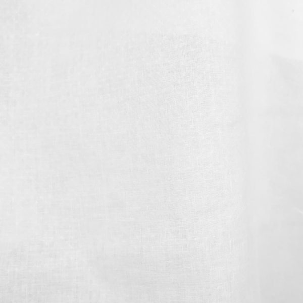 Patterned optical white linen fabric close up detail