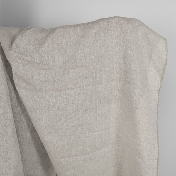 Openwork patterned linen fabric in beige