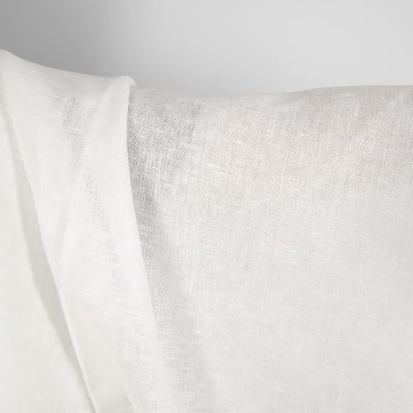 Pure linen fabric in off-white close up detail