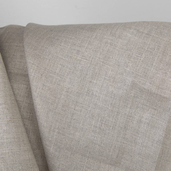 Natural linen fabric, plain weave