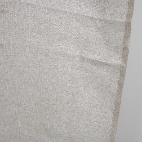 Linen fabric natural undyed and white mix edge