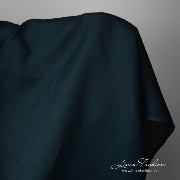 Linen fabric dark blue colour