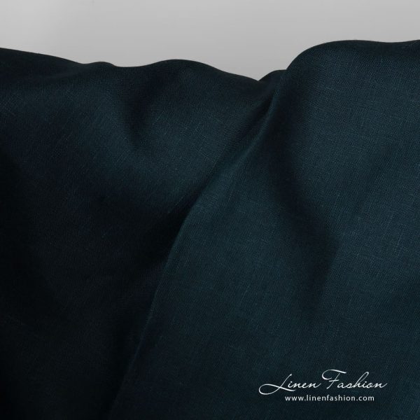Linen fabric dark blue colour product photo