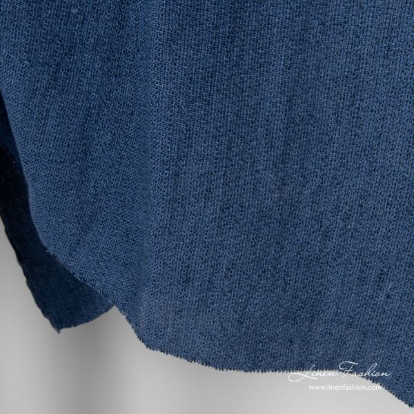 Dark blue and navy black mix canvas fabric, washed