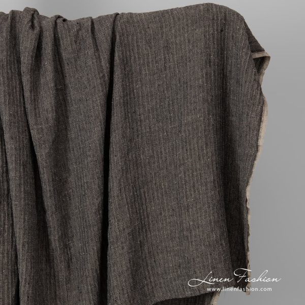 black chevron linen, washed.