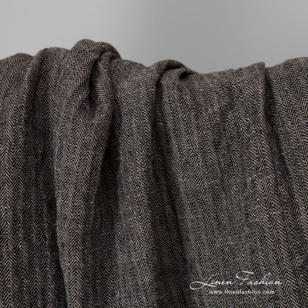 black chevron linen, heavy linen.