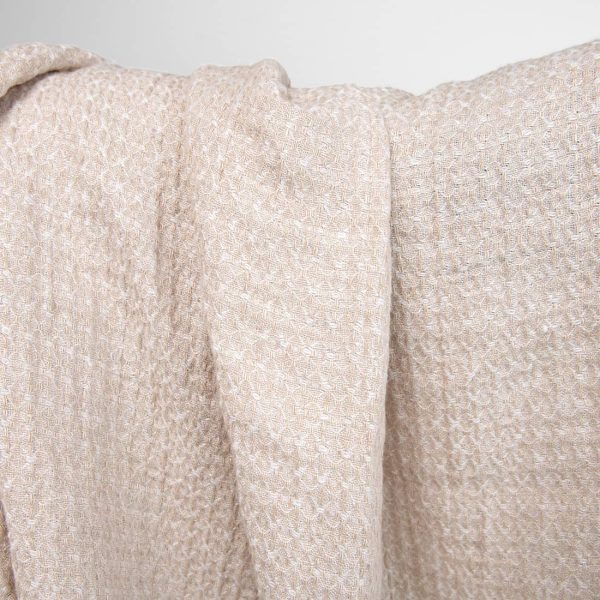 heavy washed linen light brown fabric, dobby