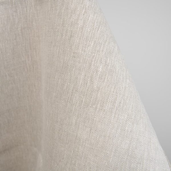 linen herringbone beige fabric, heavy