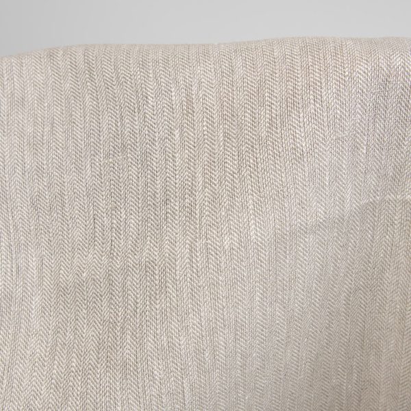 linen herringbone beige fabric, not washed