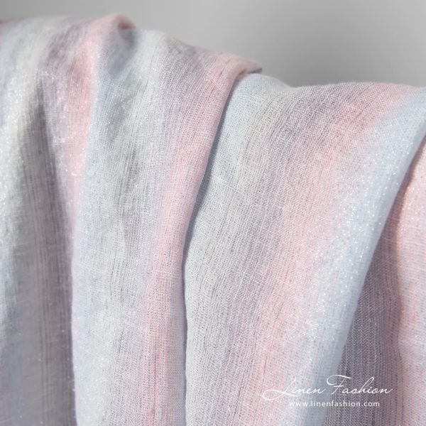 Multicolored linen fabric with lurex, perfect for clothes and home textile