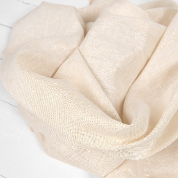 linen with PES yellow with lurex fabric