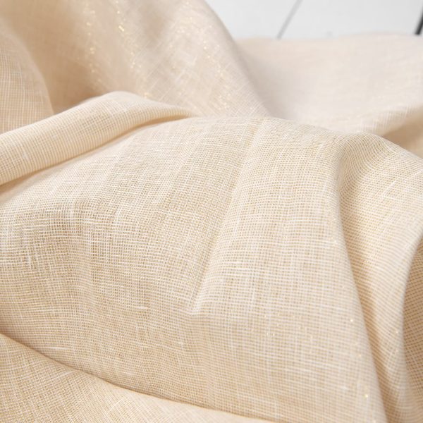 linen with PES yellow with lurex fabric