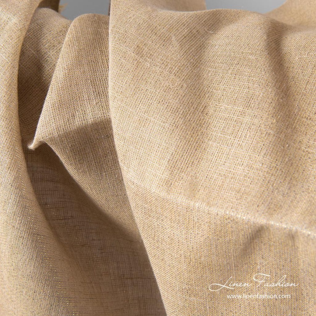 Natural grey shiny linen fabric